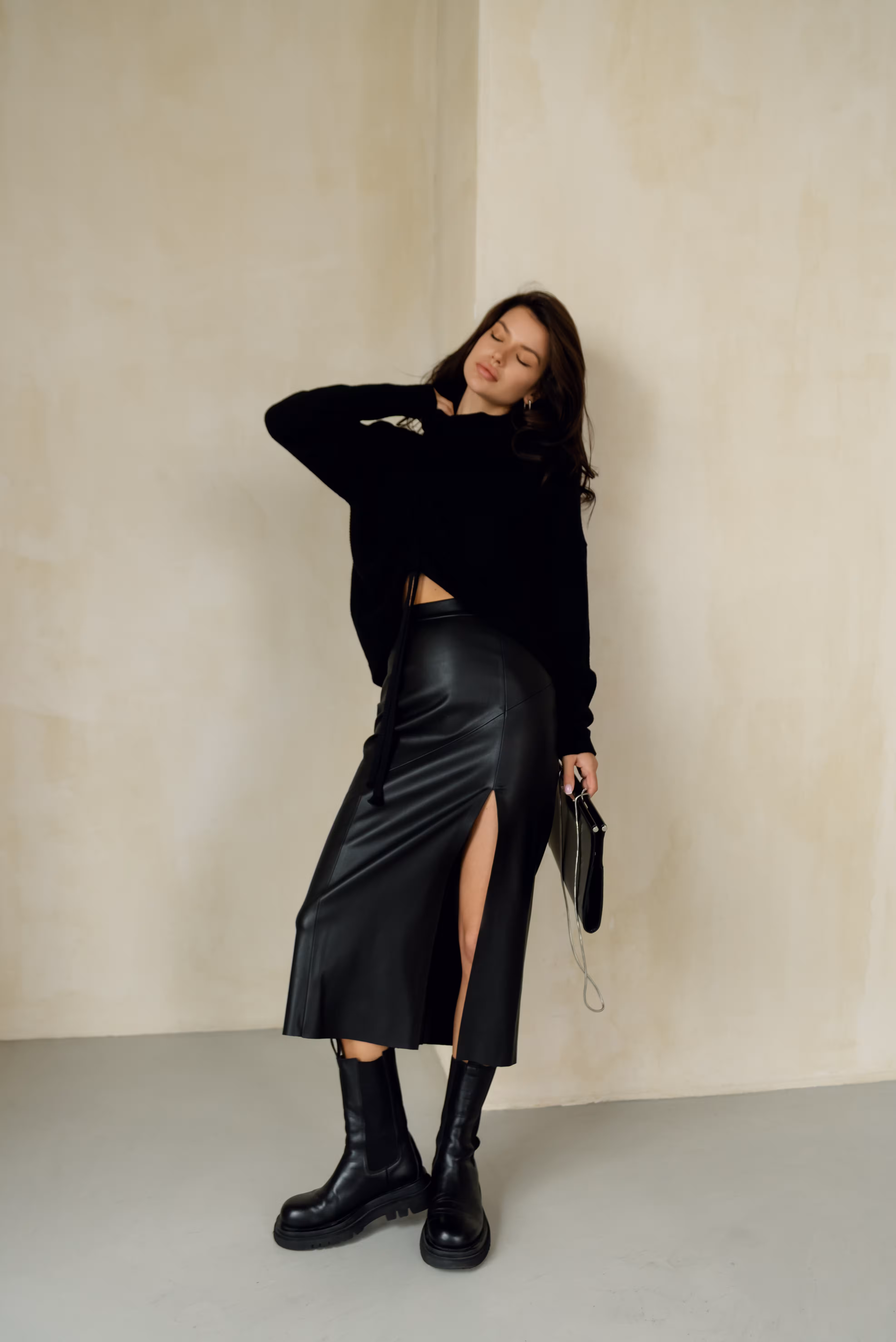 Leather Midi Skirt